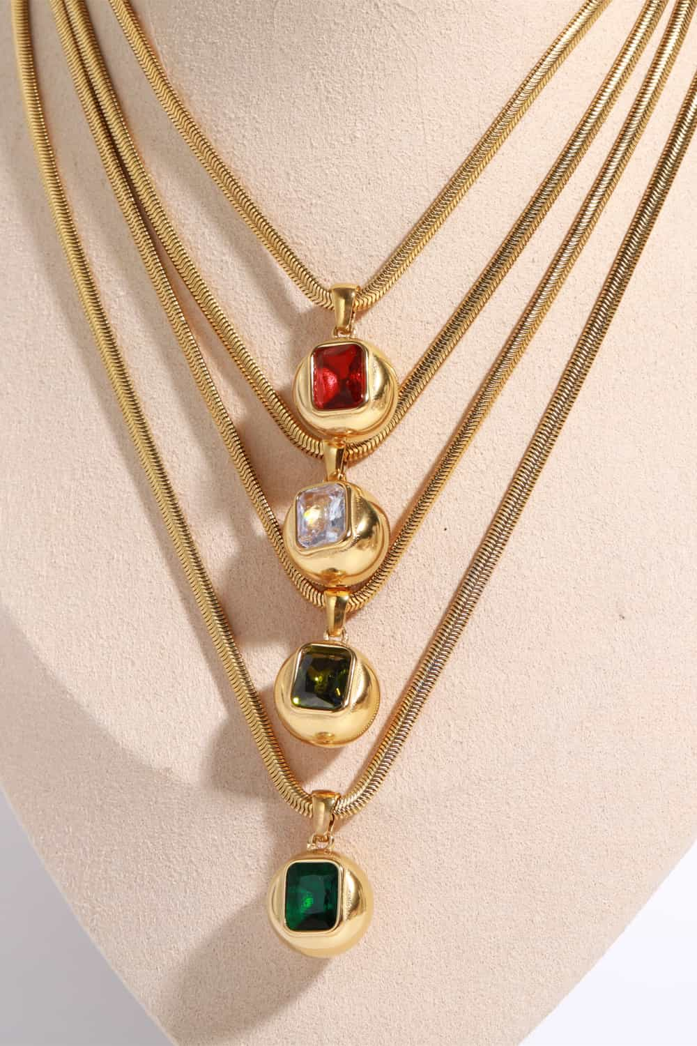 18K Gold Plated Red Charm Necklace