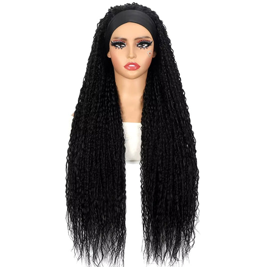 LONG CURLY 32INCH GLUELESS HEADBAND SYNTHETIC WIG