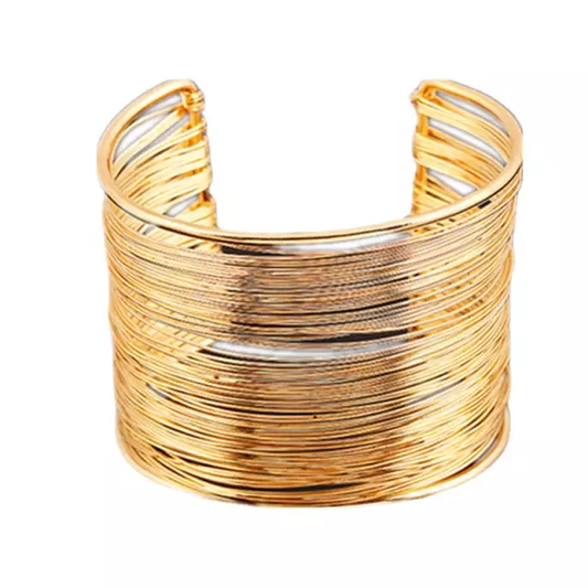 RETRO WIRE IRON METAL ADJUSTABLE WIDE CUFF BANGLE BRACELET