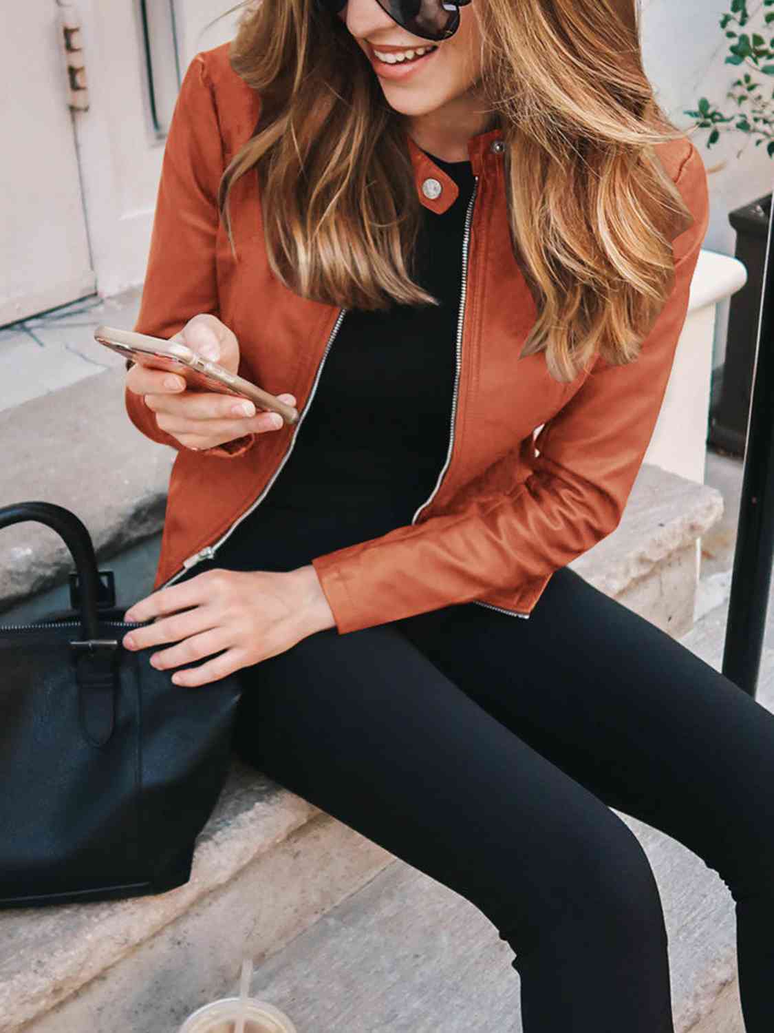 Mock Neck Zip Up Jacket